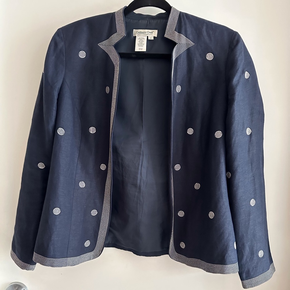 Coldwater Creek Jacket Navy and White Size 8